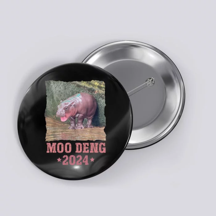 Moo Deng 2024 Moo Deng Moo Deng Cute Baby Hippo Button