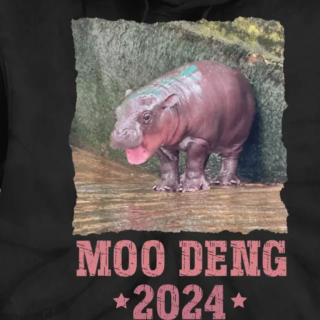 Moo Deng 2024 Moo Deng Moo Deng Cute Baby Hippo Tie Dye Hoodie