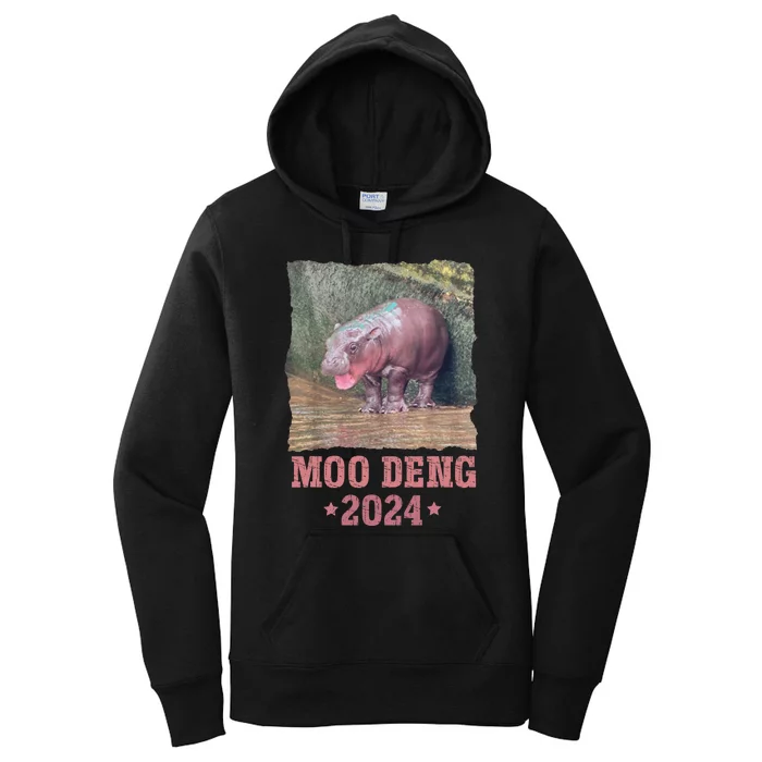 Moo Deng 2024 Moo Deng Moo Deng Cute Baby Hippo Women's Pullover Hoodie