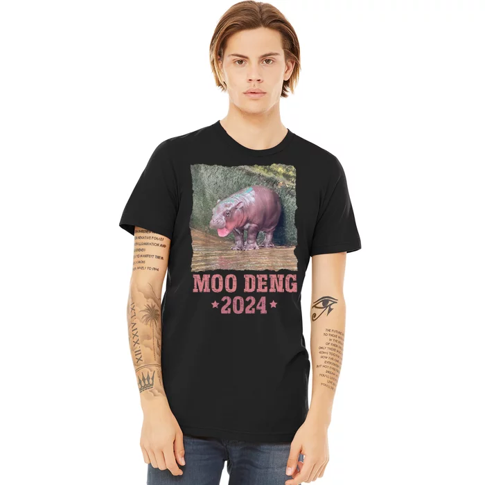 Moo Deng 2024 Moo Deng Moo Deng Cute Baby Hippo Premium T-Shirt