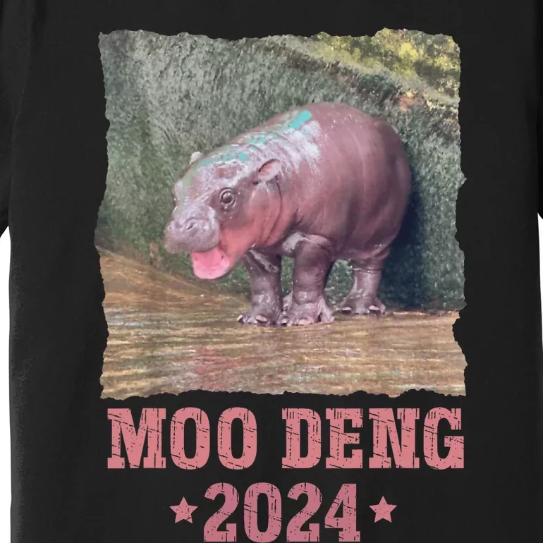 Moo Deng 2024 Moo Deng Moo Deng Cute Baby Hippo Premium T-Shirt