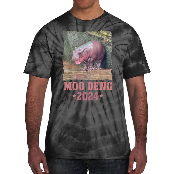 Moo Deng 2024 Moo Deng Moo Deng Cute Baby Hippo Tie-Dye T-Shirt