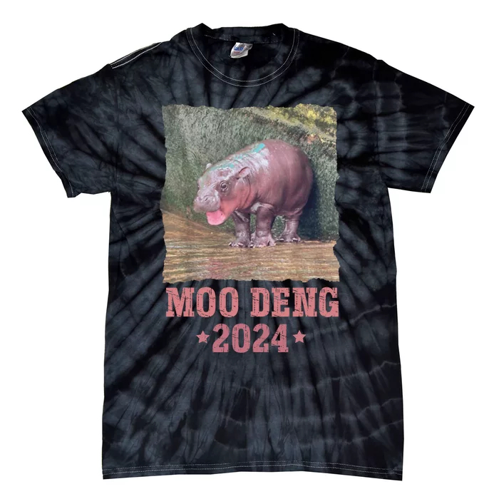 Moo Deng 2024 Moo Deng Moo Deng Cute Baby Hippo Tie-Dye T-Shirt