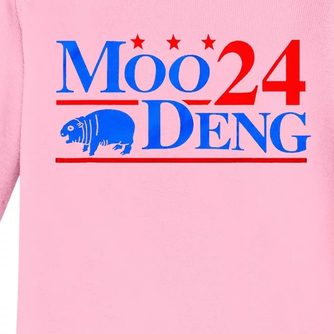 Moo Deng 2024 Moo Deng Vote Election Baby Long Sleeve Bodysuit