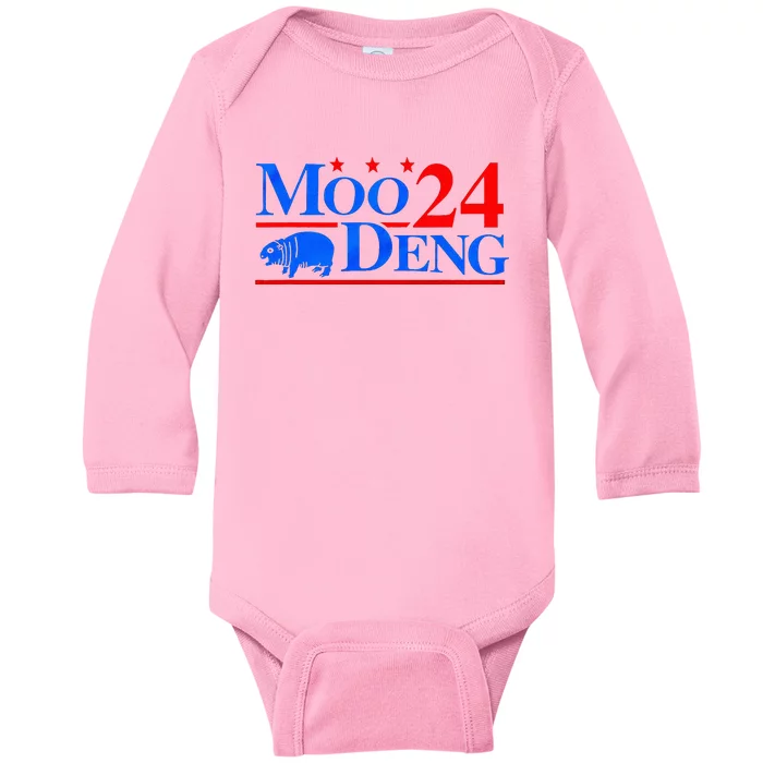 Moo Deng 2024 Moo Deng Vote Election Baby Long Sleeve Bodysuit