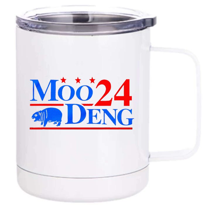 Moo Deng 2024 Moo Deng Vote Election Front & Back 12oz Stainless Steel Tumbler Cup