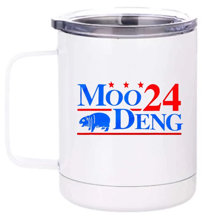 Moo Deng 2024 Moo Deng Vote Election Front & Back 12oz Stainless Steel Tumbler Cup