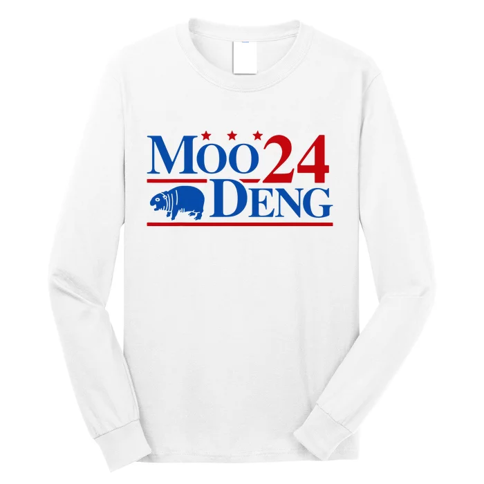 Moo Deng 2024 Cute Pygmy Hippopotamus Hippo Long Sleeve Shirt