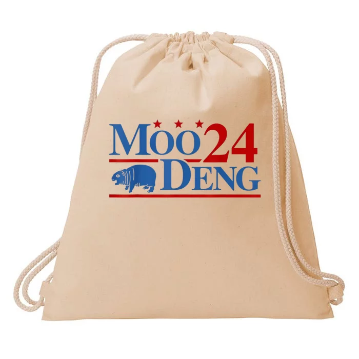 Moo Deng 2024 Moo Deng Moo Deng Cute Baby Hippo Drawstring Bag