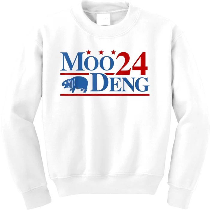 Moo Deng 2024 Moo Deng Moo Deng Cute Baby Hippo Kids Sweatshirt