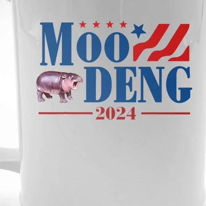 Moo Deng 2024 Moo Deng Moo Deng Cute Baby Hippo Front & Back Beer Stein