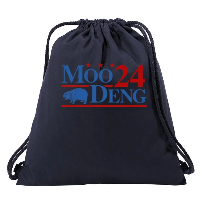 Moo Deng 2024 Moo Deng Moo Deng Cute Baby Hippo Drawstring Bag