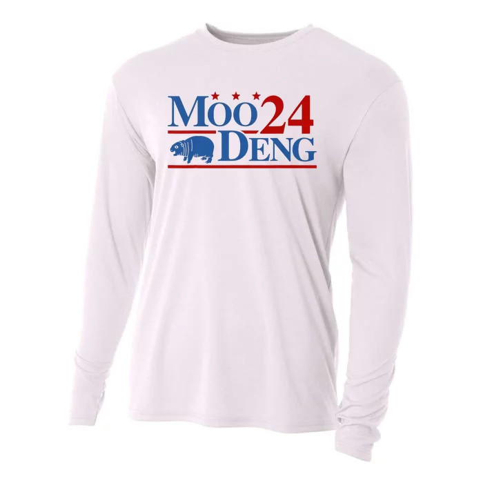 Moo Deng 2024 Moo Deng Moo Deng Cute Baby Hippo Cooling Performance Long Sleeve Crew