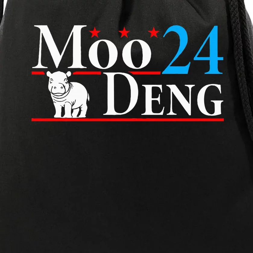 Moo Deng 24 Funny Baby Pygmy Hippo Cute Moo Deng 2024 Drawstring Bag