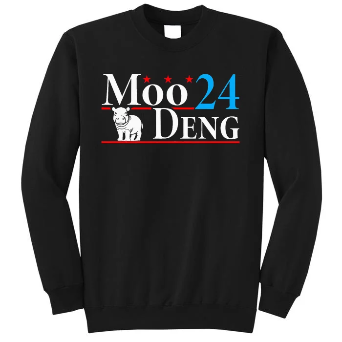 Moo Deng 24 Funny Baby Pygmy Hippo Cute Moo Deng 2024 Tall Sweatshirt