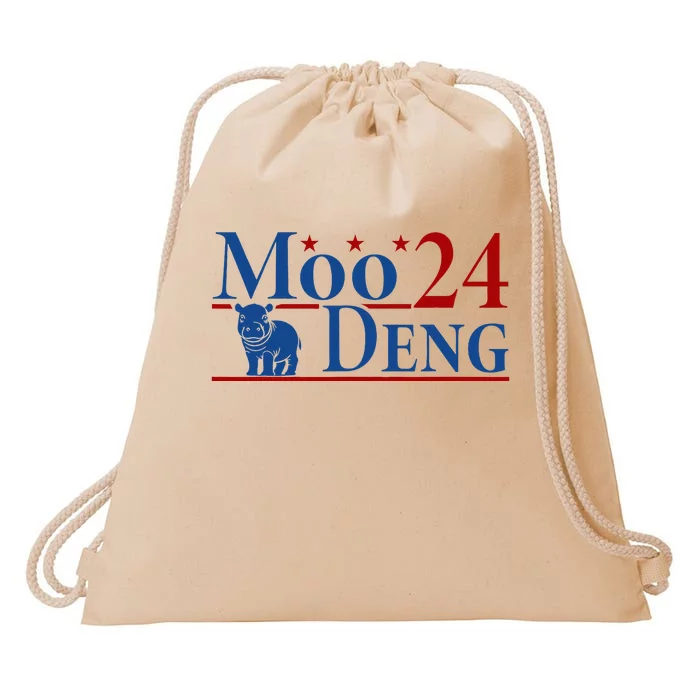 Moo Deng 24 Funny Baby Pygmy Hippo Cute Moo Deng 2024 Drawstring Bag