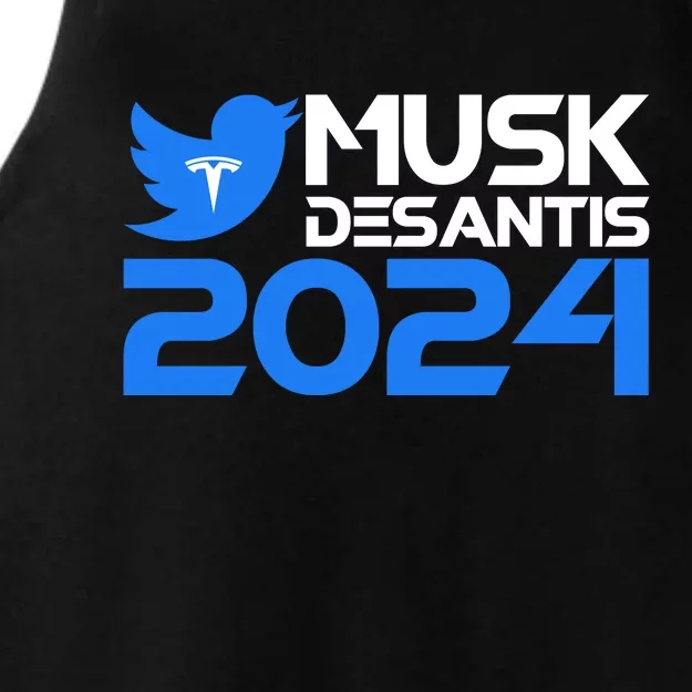 Musk Desantis 2024 Election Ladies Tri-Blend Wicking Tank