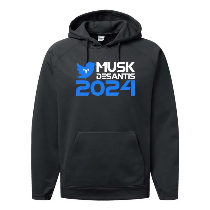 Musk Desantis 2024 Election Performance Fleece Hoodie