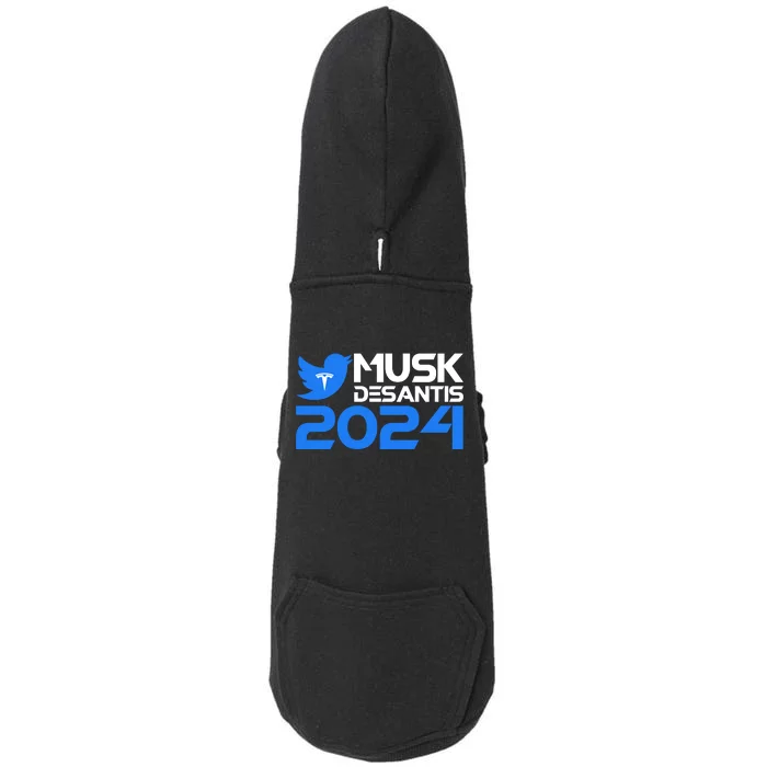 Musk Desantis 2024 Election Doggie 3-End Fleece Hoodie