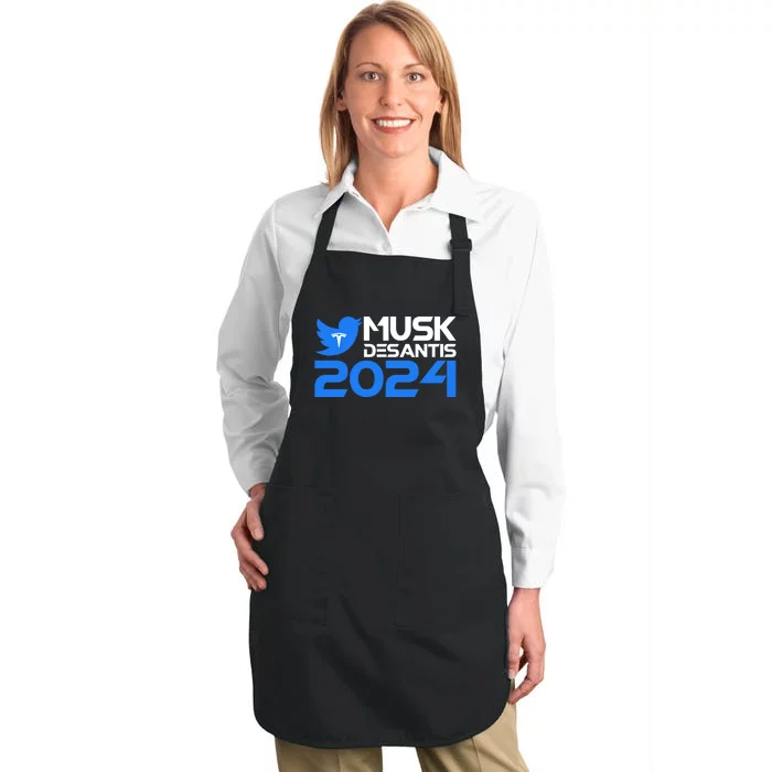 Musk Desantis 2024 Election Full-Length Apron With Pocket