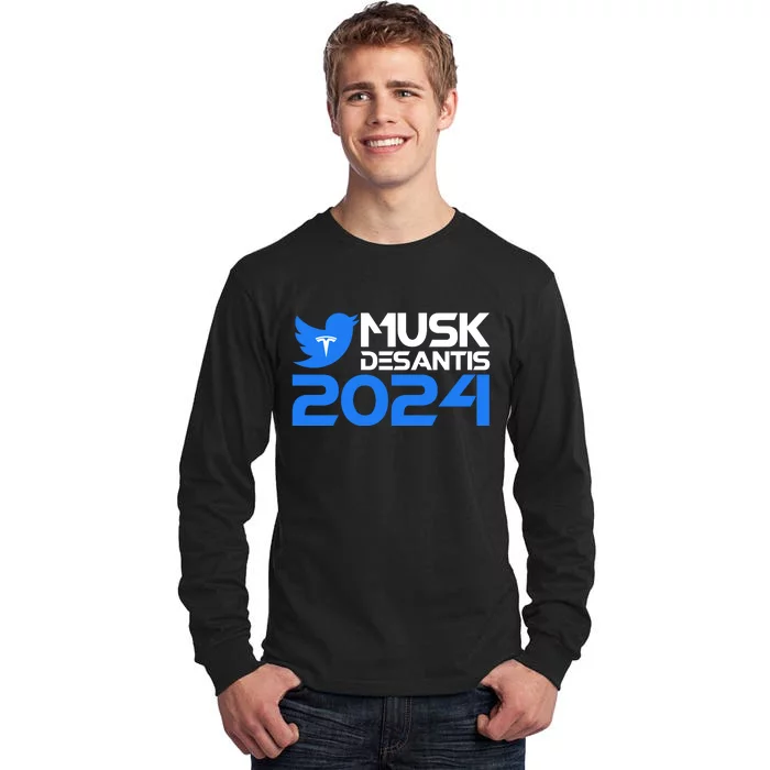 Musk Desantis 2024 Election Tall Long Sleeve T-Shirt