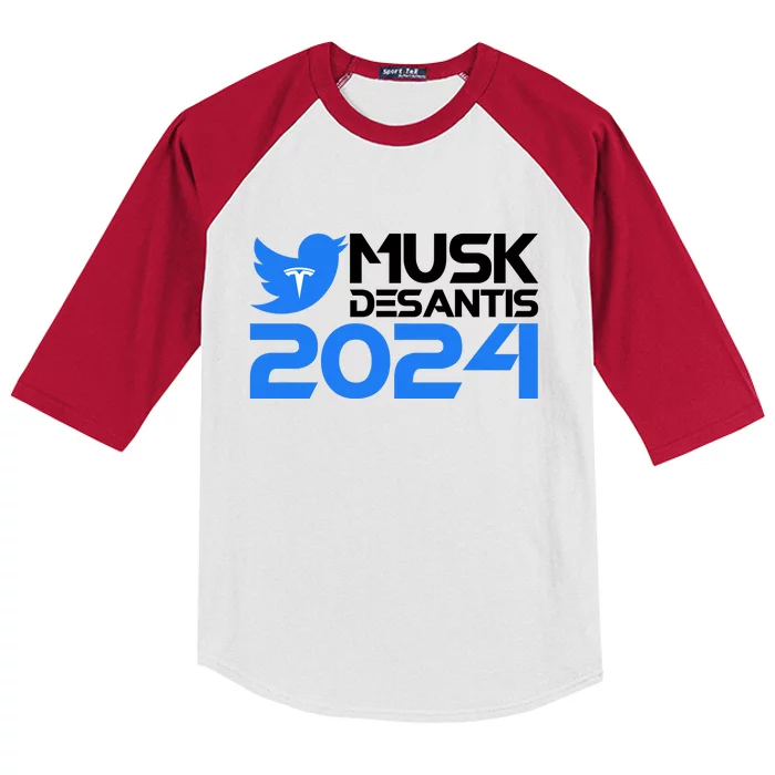 Musk Desantis 2024 Election Kids Colorblock Raglan Jersey