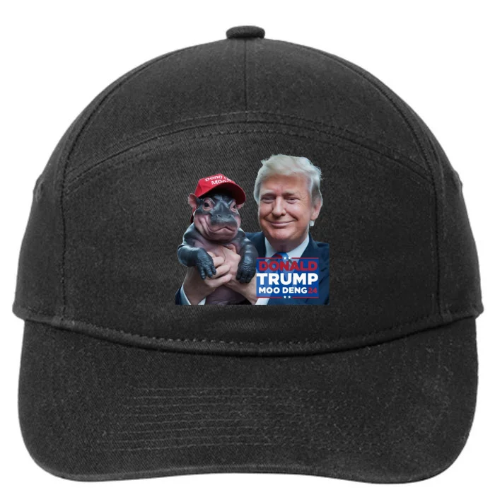 Moo Deng 24 Trump And The HippoS Campaign Journey 7-Panel Snapback Hat