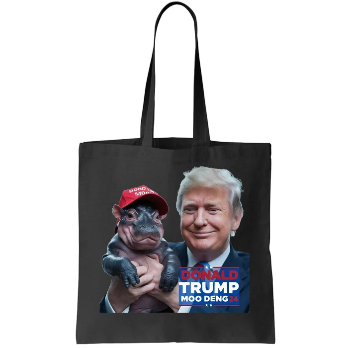 Moo Deng 24 Trump And The HippoS Campaign Journey Tote Bag