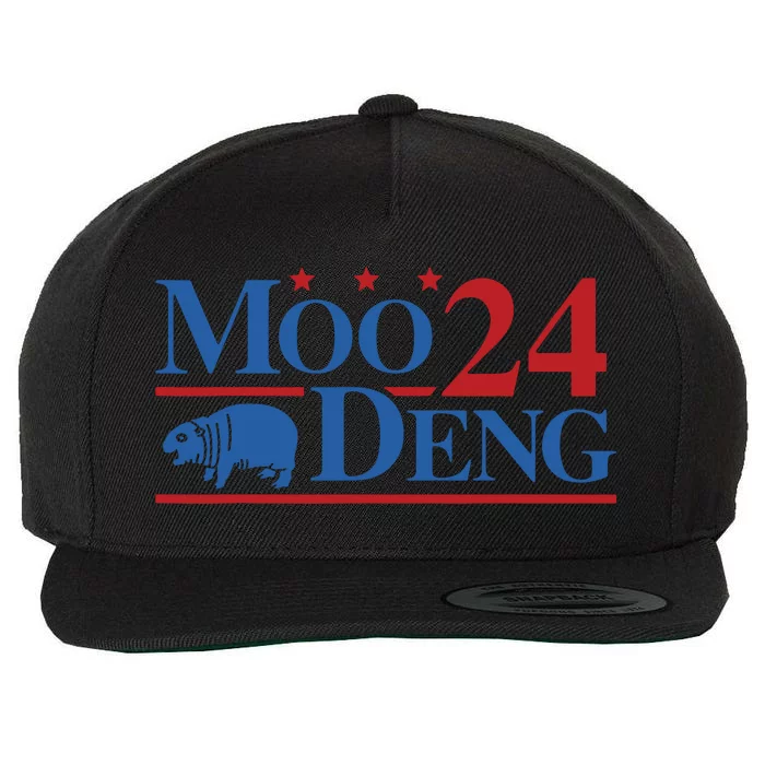 Moo Deng 2024 Moo Deng Moo Deng Cute Baby Hippo Wool Snapback Cap