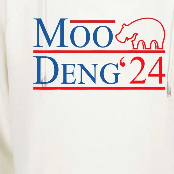 Moo Deng 2024 Moo Deng Moo Deng Cute Baby Hippo Womens Funnel Neck Pullover Hood