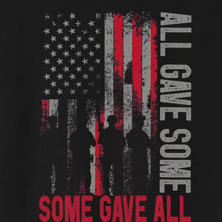 Memorial Day 2024 All Gave Some Some Gave All Veteran Women's Crop Top Tee