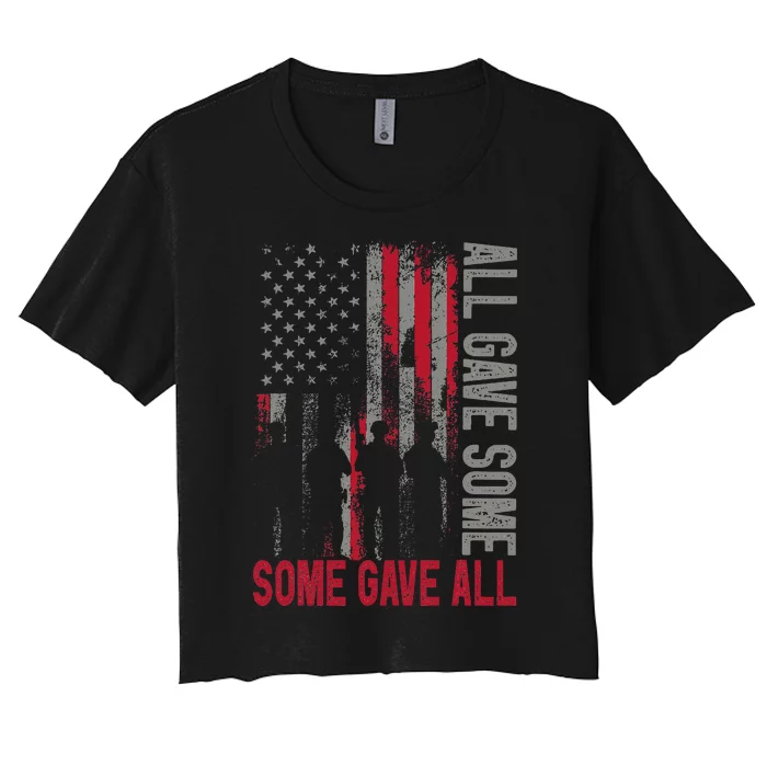 Memorial Day 2024 All Gave Some Some Gave All Veteran Women's Crop Top Tee