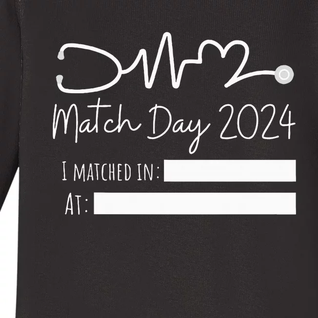 Match Day 2024 Future Doctor Physician Residency Fill In Baby Long Sleeve Bodysuit