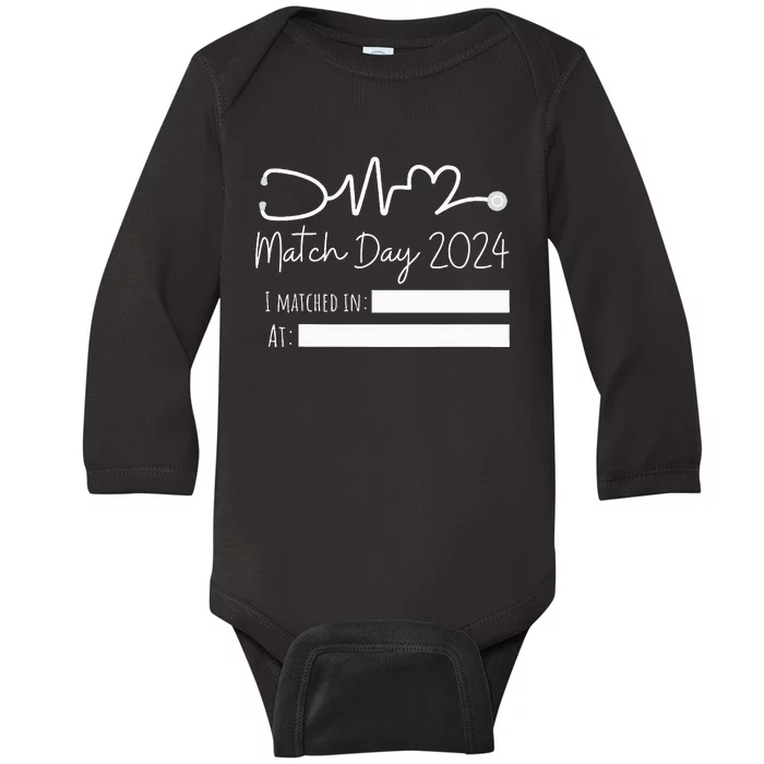 Match Day 2024 Future Doctor Physician Residency Fill In Baby Long Sleeve Bodysuit