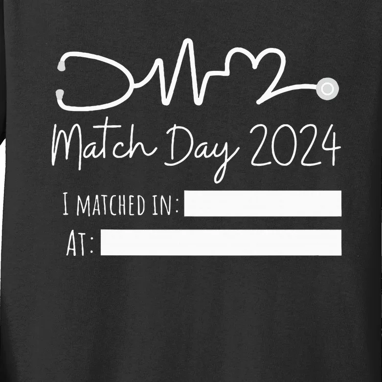 Match Day 2024 Future Doctor Physician Residency Fill In Kids Long Sleeve Shirt