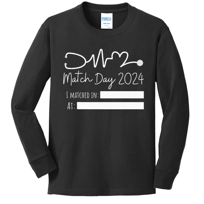 Match Day 2024 Future Doctor Physician Residency Fill In Kids Long Sleeve Shirt