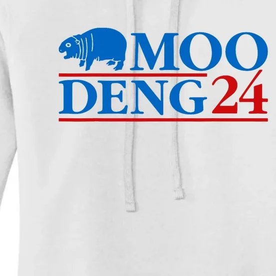 Moo Deng 24 Funny Hippo Moo Deng Zoo Hippopotamus Animal Women's Pullover Hoodie