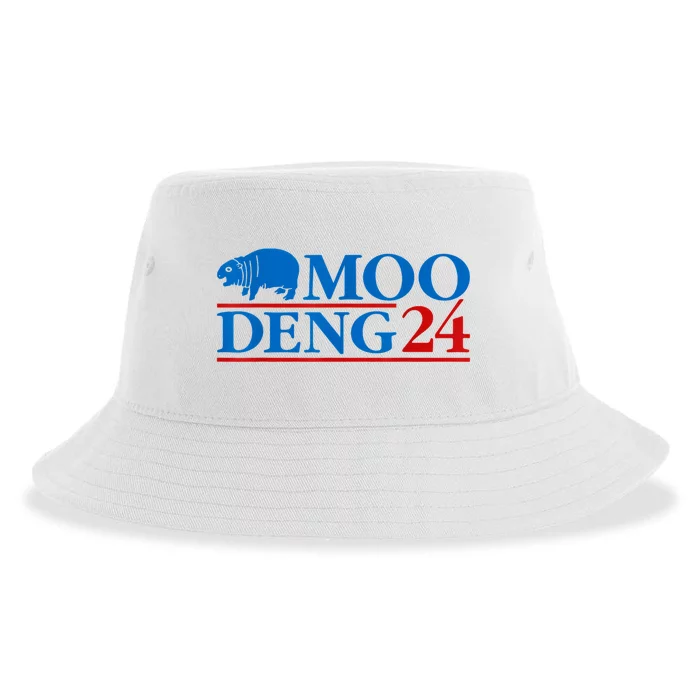 Moo Deng 24 Funny Hippo Moo Deng Zoo Hippopotamus Animal Sustainable Bucket Hat