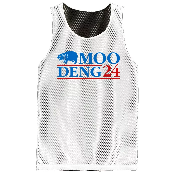 Moo Deng 24 Funny Hippo Moo Deng Zoo Hippopotamus Animal Mesh Reversible Basketball Jersey Tank