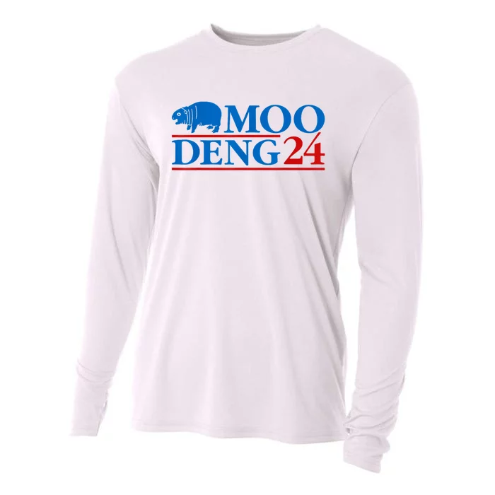 Moo Deng 24 Funny Hippo Moo Deng Zoo Hippopotamus Animal Cooling Performance Long Sleeve Crew