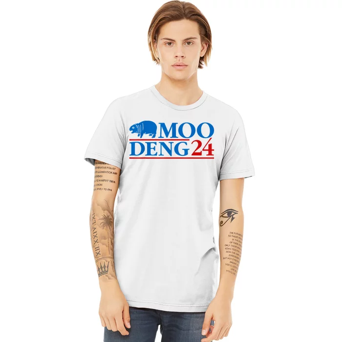 Moo Deng 24 Funny Hippo Moo Deng Zoo Hippopotamus Animal Premium T-Shirt