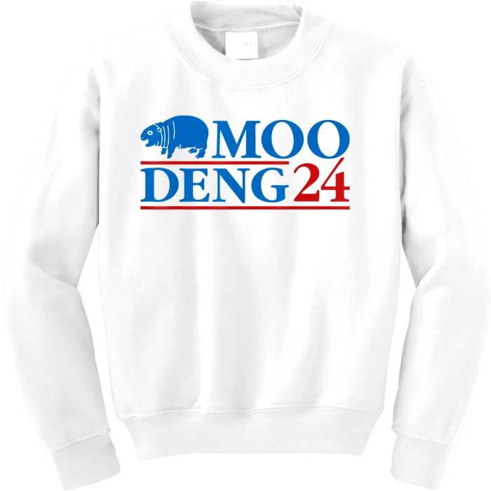 Moo Deng 24 Funny Hippo Moo Deng Zoo Hippopotamus Animal Kids Sweatshirt