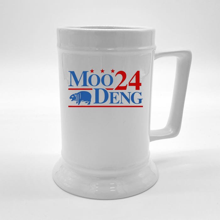 Moo Deng 2024 Moo Deng Moo Deng Cute Baby Hippo Front & Back Beer Stein