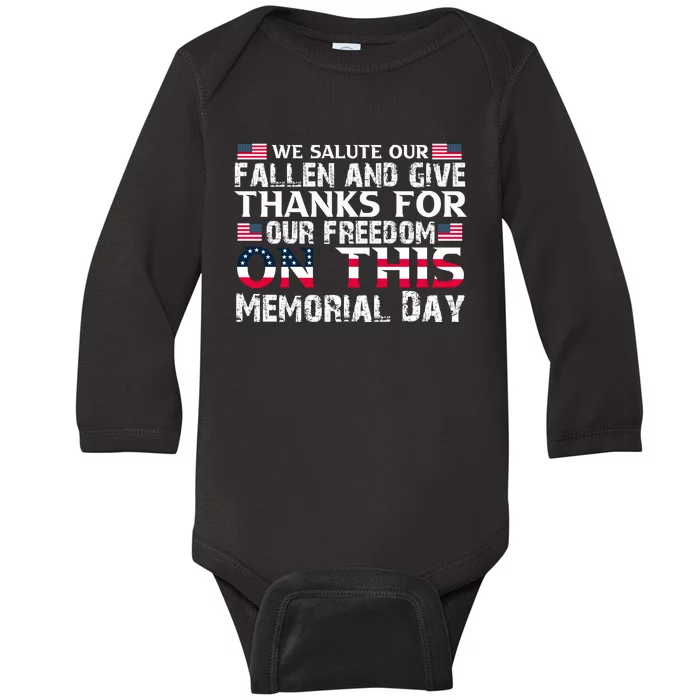 Memorial Day 2 Baby Long Sleeve Bodysuit