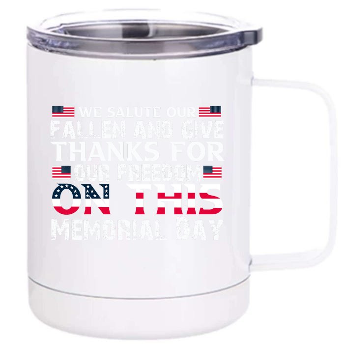 Memorial Day 2 Front & Back 12oz Stainless Steel Tumbler Cup