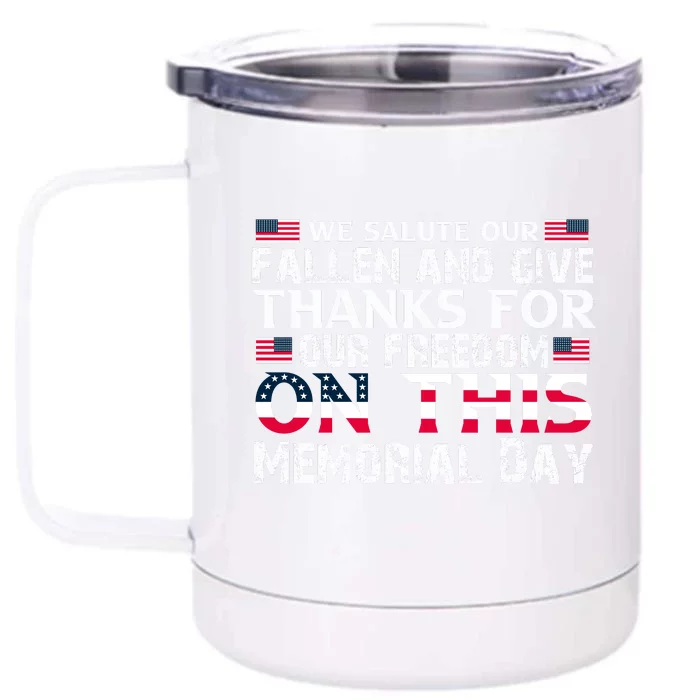 Memorial Day 2 Front & Back 12oz Stainless Steel Tumbler Cup