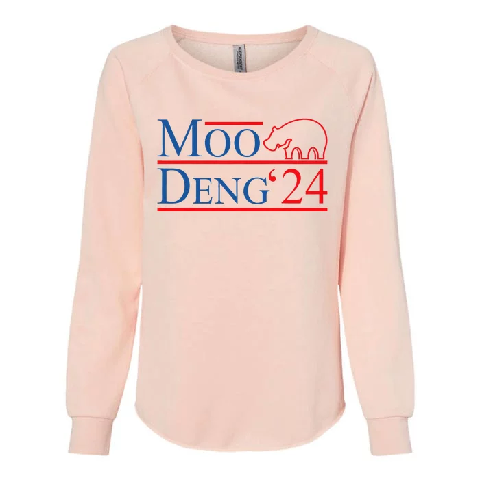 Moo Deng 2024 Moo Deng Moo Deng Cute Baby Hippo Womens California Wash Sweatshirt