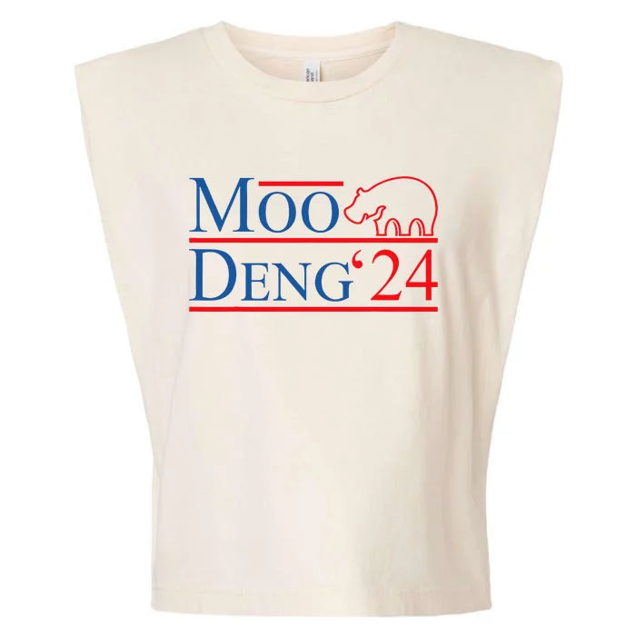 Moo Deng 2024 Moo Deng Moo Deng Cute Baby Hippo Garment-Dyed Women's Muscle Tee