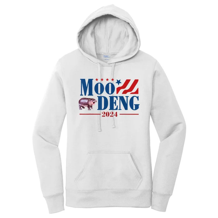 Moo Deng 2024 Moo Deng Moo Deng Cute Baby Hippo Women's Pullover Hoodie