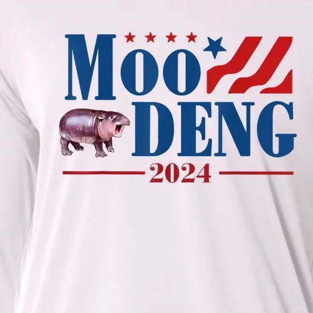 Moo Deng 2024 Moo Deng Moo Deng Cute Baby Hippo Cooling Performance Long Sleeve Crew